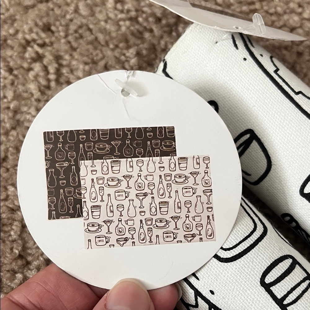 Black and White Patterned placemats set of 2.